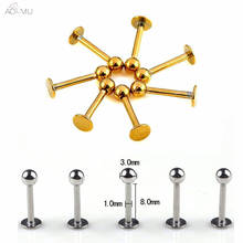 AOMU 5Pcs/lot 16G 18G 3-4mm Ball Tragus Helix Bar Stainless Steel Labret Lip Bar Rings Stud Cartilage Ear Piercing Body Jewelry 2024 - buy cheap