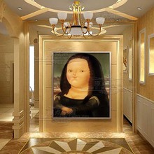 Canvas Handmade by Da Vinci Mona Lisa giclee  Cartoon Picture on canvas famous oil painting reproduction high quality 2024 - buy cheap