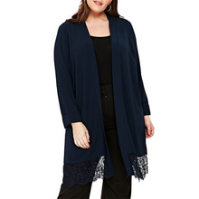 5XL 6XL Autumn Plus size Women Long Coats Winter Slim Large size Long Cardigans Open Stitch Big Size Casual Lace Coats Outwears 2024 - buy cheap