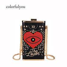 Women luxury Handbag Embroidered eyes Love chain messenger bag Evening Bag Lady Party Purse Cocktail banquet Bag Day Clutches 2024 - buy cheap