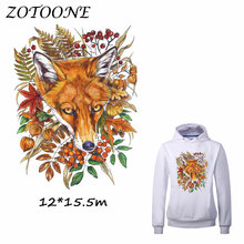 ZOTOONE Flower Fox Patches Iron on Transfers DIY Accessory Decoration Patch for Clothing Print on T-shirt Jeans Applique Clothes 2024 - buy cheap