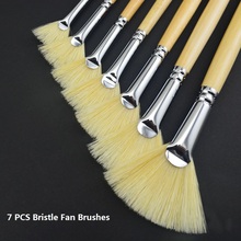 Bristle Paintbrushes 7pcs/lot  fan Watercolor/ Gouache/Acrylic/ Oil paint brushes ART drawing  supplies 2024 - buy cheap
