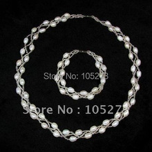 White Color Pearl AA6-7MM 100% Natural Freshwater Pearl Necklace Bracelet Christmas Girl's Women's Jewelry Set New Free Shipping 2024 - buy cheap