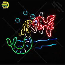 Neon light Signs Mermaid with fish Neon Bulb sign Lamp Handcrafted Beer Bar PUB Business neon Letrero Neons enseigne lumine 2024 - buy cheap