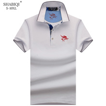 SHABIQI-Polo de manga corta para hombre, Camisa de algodón, abrigo de béisbol, color puro, novedad de 2021, S-10XL de verano 2024 - compra barato