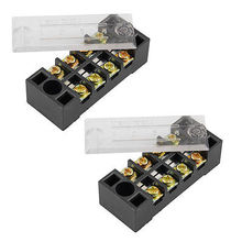 600V 15A Dual Row 4 Position Screw Terminal Blocks Barrier 2 Pcs 2024 - buy cheap