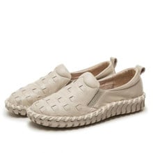 Sapatos feitos à mão, feitos em couro, antiderrapantes, baixos, para mulheres, primavera, verão, 2019 2024 - compre barato