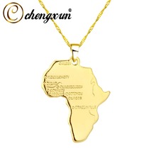 CHENGXUN Hip Hop Africa Necklace  Gold Color Pendant Chain Wholesale African Map Men Women Trendy Jewelry 2024 - buy cheap