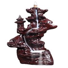 Sandalwood Carved Backflow Incense Burner Traditional Smoke Waterfall Incense Holder Office Home Decor +10pcs Free Cones 2024 - buy cheap