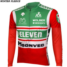 Novo camisa masculina para ciclismo verde/vermelho, manga longa, lã de inverno com calor, sem lã, roupas de ciclismo, roupas de bicicleta 2024 - compre barato