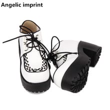 Angelic imprint Gothic woman mori girl lolita cosplay punk shoes lady high heels pumps women dress party shoes lace up 35-40 8cm 2024 - buy cheap