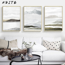 Watercolor Abstract Mountain Poster Landscape Canvas Art Decorative Print Wall Painting Nordic Decoration Picture Home Decor 2024 - buy cheap