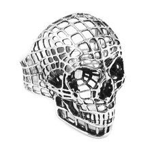 Gold Silver Color Hollow Out Skull Biker Ring Stainless Steel Jewelry Spider Web Biker Men Ring Wholesale SWR0328 2024 - buy cheap