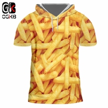 OGKB, camiseta con capucha, camiseta de manga corta para hombres, camiseta 3D con estampado de patatas fritas, Hiphop, de talla grande, 5XL, 6XL, sudadera de primavera para hombre 2024 - compra barato