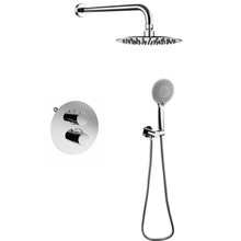 Cabezal de ducha de lluvia cromado, conjunto de ducha de baño termostático de latón, grifo montado en la pared, IS609 2024 - compra barato