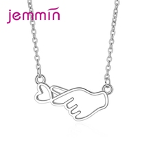 Romantic Style Women Heart&Hand Jewelry Necklace For Free Shipping 925 Sterling Silver Moive Jewelry Wholesale 2024 - buy cheap