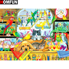 HOMFUN Full Square/Round Drill 5D DIY Diamond Painting "Bird, dog, cat, rabbit" Embroidery Cross Stitch 5D Home Decor A15547 2024 - buy cheap