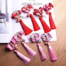 2pcs/lot butterfly tassel Hair Clips Red Hairband Head Band Happy New Year Hairpin Hand Made Rim Hair Accessories Hair Bows 2024 - buy cheap