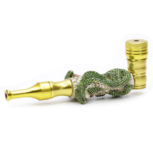 Snake Shape Smoking Pipe  Tobacco Smoke Water Pipe Gold and Silver Color Mental Holder Gift for Friend Grinder Hookah Shisha 2024 - buy cheap