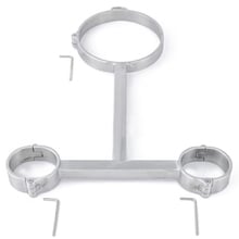 Heavy Type T Collar+handcuffs Stainless Steel Man/women Slave Sex Games Metal Bondage Sex Handcuffs Bdsm Dog Collar Sex Shop. 2024 - buy cheap