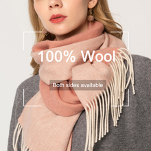 100% bufanda pura lana para mujeres 2021 marca de lujo chales y chales para señoras bufanda suave cálida bufanda sólida de lana de invierno 2024 - compra barato