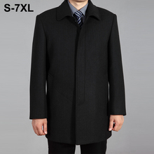 Casaco de lã masculino de alta qualidade, sobretudo de lã para outono e inverno, jaqueta masculina de ervilhas, casaco longo de inverno 2021 plus size 7xg 2024 - compre barato