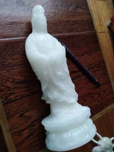 Home family efficacious Talisman Mascot White jade godness Guanyin Buddha handcrafted FENG SHUI Sculpture ART statue-FREE SHIP 2024 - buy cheap