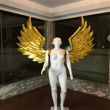 S70D Female ballroom dance costumes stage show catwalk wears wings gold mirror dress club outfit cosplay outfit party clothe bar 2024 - buy cheap