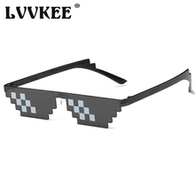 Venta caliente clásico Thug vida gafas De sol rectángulo hombres 8 bits mosaico Pixel lentes De sol para dama Lunette De Soleil 2024 - compra barato