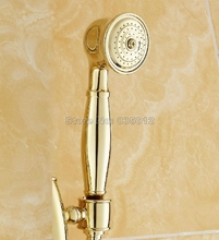 Acessório estilo telefone bronze polido dourado estilo telefone mão banheiro cabeça de chuveiro/banheiro portátil whh013 2024 - compre barato