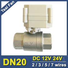 TF20-S-A DC12V DC24V 2/3/5/7 Wires 2 Way 3/4'' Stainless Steel Electric Shut Off Valve DN20 Full Port On/Off 5 Sec CE ip67 2024 - buy cheap