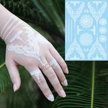 1pc Trendy Fake Flower Waterproof Tatoo WM-LS1006 Temporary White for Women Body Art Tattoo Henna Pendant Choker Jewelry Sticker 2024 - buy cheap