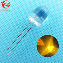 10mm Yellow LED Round Light Emitting Diode Transparent Ultra Bright Lamp Bead Plug-in DIY Kit  Wide Angle 10 mm 50 pcs/lot 2024 - buy cheap