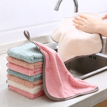 Super Absorbent Microfiber Kitchen Cleaning Cloth Hangable Coral Fleece Dish Towel Dish Cloth Kichen Rag Tools Gadgets AT19 2024 - buy cheap