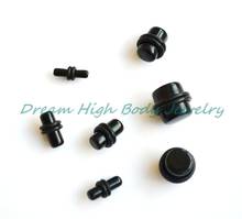 HENGKE Jewelry Free Shipping Black Ear Plug Flesh Tunnel 3-12mm O ring UV Acrylic Popular Body Piercing Jewelry 2024 - buy cheap