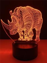 GAOPIN Animal Rhinoceros Shaped 3D Lamp lighting LED USB Mood Night Light Multicolor Home Decor Kid Toy Children Gift Luminaria 2024 - buy cheap