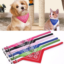 Puppy Neckerchief Adjustable Pet Dog Cat Neck Bandana Collar Scarf Accessories for Cats & Small Dogs Black Red Blue Pink Purple 2024 - купить недорого