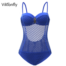 Vikionfly-maiô sexy de uma peça, push up, roupa de banho feminina, monokini de malha pura para natação, para roupa de banho, laranja, 2021 2024 - compre barato