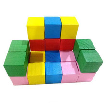 20pcs/Set Muticolor Montessori Wood Cube Blocks Bright Assemblage Block Early Educational Early Learning Toys For Kids Children 2024 - buy cheap