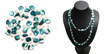 Collar de perlas blancas de agua dulce, collar de perlas de colores, concha de 120cm de largo, cadena de suéter, joyería de moda, gran oferta, 10-8mm 2024 - compra barato