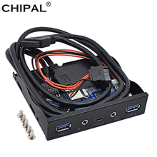 CHIPAL 5 Ports USB 3.0 Hub Spilitter USB 3.1 TYPE-C USB-C Front Panel HD Audio with Power Cable For PC Desktop 3.5" Floppy Bay 2024 - buy cheap