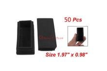 Best Promotion Wholesale Price 50 Pcs Black Plastic Rectangle Tube Inserts End Blanking Cap 25mm x 50mm 2024 - buy cheap