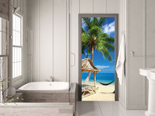 3D Seaside Summer Holiday Art Door Mural Wallpaper Wall sticker Decal Wall Decal Photo self adhesive home decor accessories 2024 - buy cheap