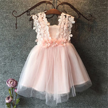 Vestidos Elegantes de alta calidad para niñas pequeñas, vestidos de princesa lazo flor, tutú de tul, ropa de fiesta sin mangas 2024 - compra barato