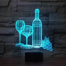 Lâmpada de led folha de bordo com ilusão visual 3d, acrílico transparente, luz noturna que muda de cor, lâmpada de mesa sensível ao toque, lâmpada de lava para crianças