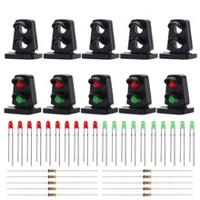 JTD21 10 sets Target Faces With LEDs Railway Dwarf Signals HO OO Scale 2-light Ground Signals Traffic Light Red/Green 2024 - buy cheap