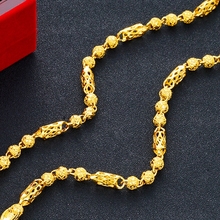 Nueva moda, collar para hombre, collar de cadena clásico lleno de oro amarillo, joyería 2024 - compra barato