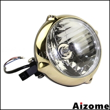 Black Brass Motorcycle 6.5" Headlight Custom H4 Retro Headlamp For Harley Cruiser Chopper Cafe Racer Bobber 2024 - buy cheap