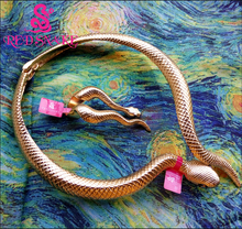 Cobra vermelha de alta qualidade, adorável, cor dourada, tartaruga, colar de cobra, halloween 2024 - compre barato