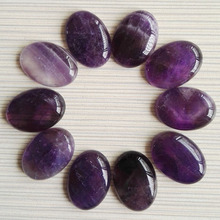 Оптовая продажа, модный натуральный фиолетовый хрустальный камень, 25x18 мм, овальный кабошон, каменные бусины в форме капли, 10 шт./лот, бесплатная доставка 2024 - купить недорого